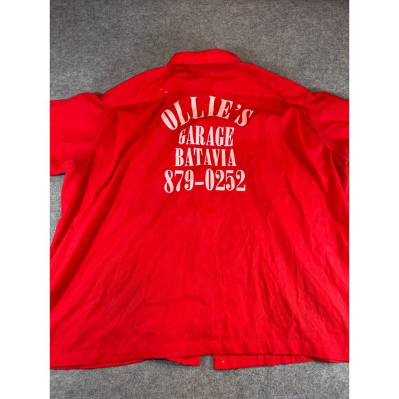 Vintage 70s Chain Stitch Ollies Garage Bowling Uniform Shirt Mens 3XL Rockabily - Picture 1 of 9